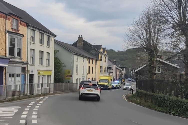 Police were directing traffic away from the property on Penrallt Street