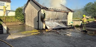 Llangrannog garage completely destroyed by fire