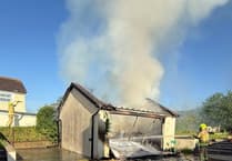 Llangrannog garage completely destroyed by fire