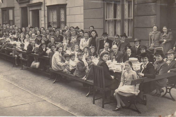 A VE Day party in Aberystwyth’s Powell Street