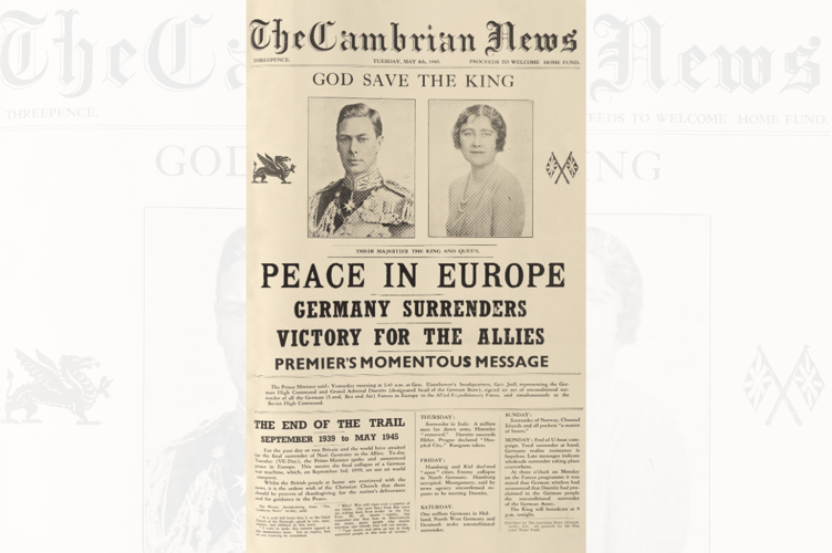 The 'Cambrian News' produced this special edition of the paper on VE Day