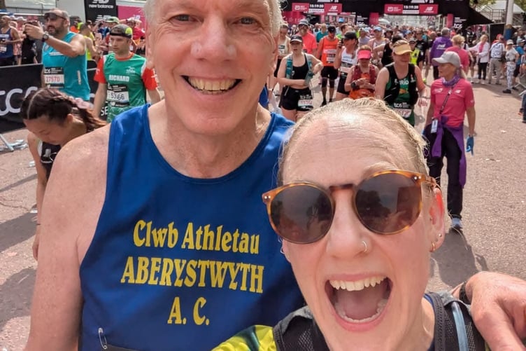 Kevin Holland with his daughter Angharad at London Marathon