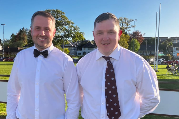 Daryl Davies 5/38 (L) and Ceri Thomas 102*