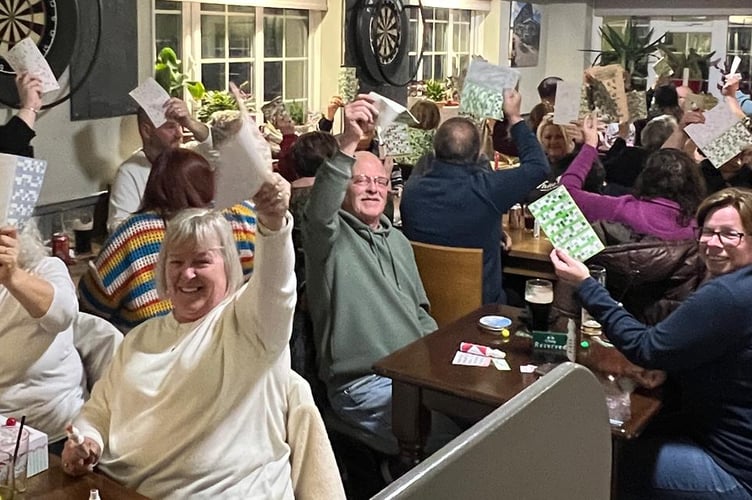 Bingo night raffles at the Welsh Black in Bow Street are raising funds for local charities.