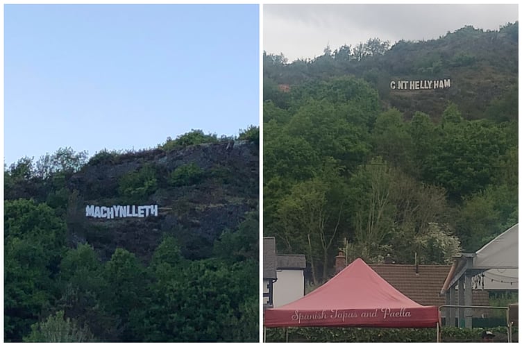 The 'Machynlleth' Hollywood sign was renamed during the festival