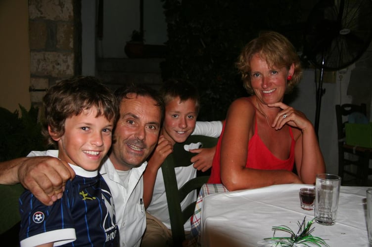 The AberPoeth boys Gethin and Iolo ap Dafydd when they were small with their late mum, Menna