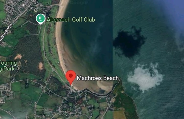 Machroes beach at Abersoch: Image Google Map