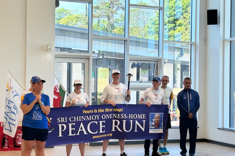 The peace runners went to Portmeirion and Criccieth on the same day