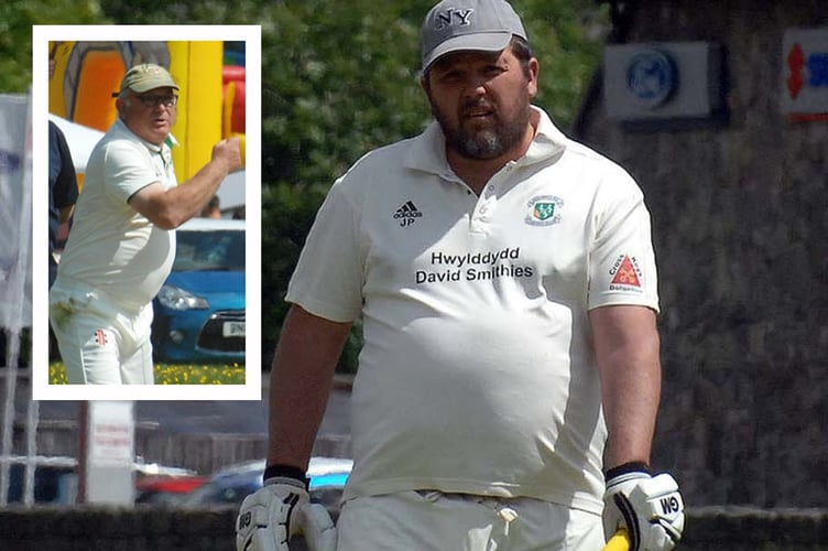 Jaco Oosthuizen top scored with 28 for Dolgellau; inset, Phil Deane who scored 88 not out for Dolgellau 2nds (by Rod Davies) 