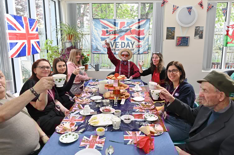 Enjoying the afternoon tea