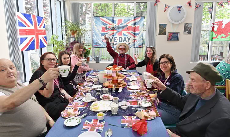 Enjoying the afternoon tea