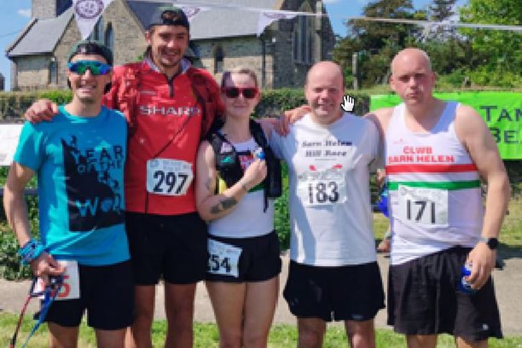Wyn Thomas, Anthony Conlon, Sarah Puetz, Carwyn Davies and Mitch Redwin at the Preseli Beast