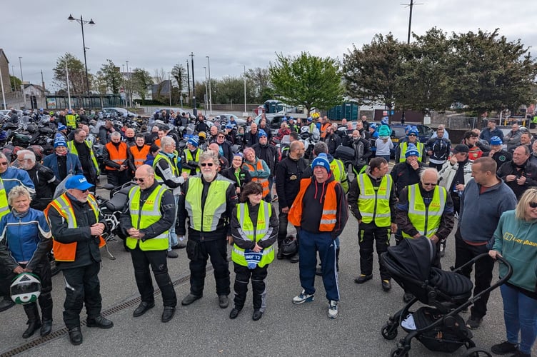 Some of those who took part in the Beicwyr Llyn Biker Motorbike Club 2025 run