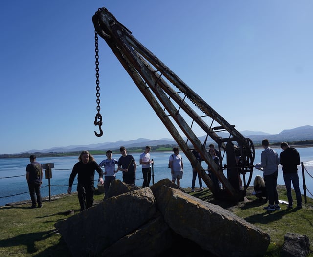Students start two-year project to restore historic Caer Belan cranes