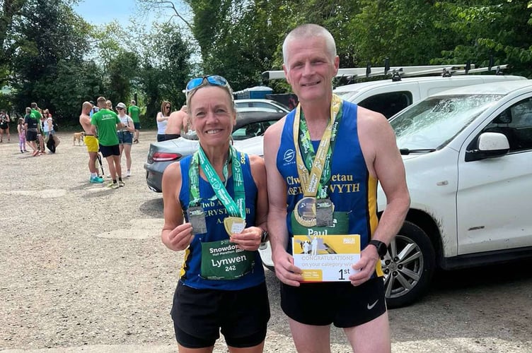 Lynwen and Paul at the Eryri Half Marathon