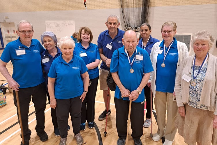 The Parkinson’s UK Cymru Montgomeryshire Support Group at the recent Boccia tournament final in Aberystwyth