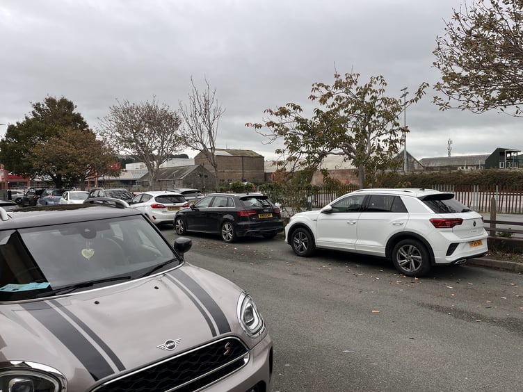 The site of the proposed extended car park from Maesyrafon