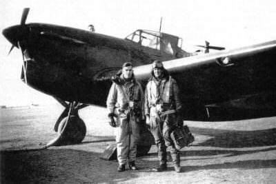 George Brobyn (left) was recorded crashing two planes off the coast of Tywyn in the space of a week during World War II, but survived them both