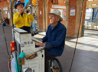 Machynlleth duo entertain Aberystwyth with piano bike performance