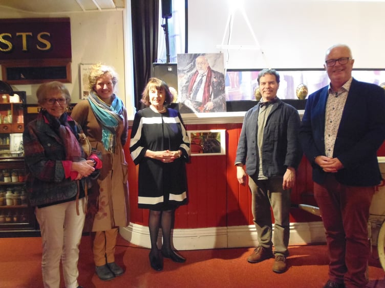 A plaque has been unveiled by Julian Williams' lifelong friend Blod Jones in the company of his family and friends (pictured).  The plaque reads: "This stage is named after our generous benefactor, Julian Williams, 1935-2022"