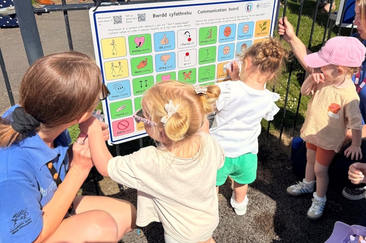 Symbol-based boards have been installed in local parks across Wales to help children with speech and language barriers communicate easily. 
