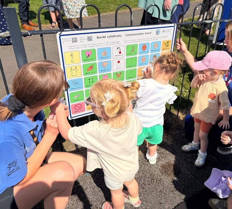 Symbol-based boards have been installed in local parks across Wales to help children with speech and language barriers communicate easily.