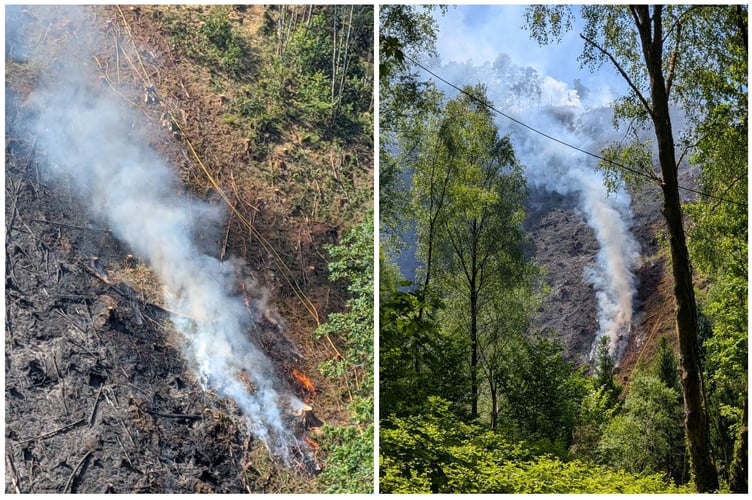 The blaze in Glaspwll