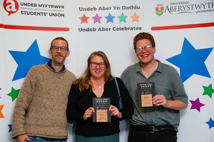 Pictured at the awards left to right are Dr Malte Urban, Professor Louise Marshall and Dr Alex Hubbard