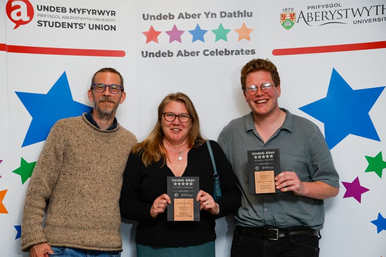 Pictured at the awards left to right are Dr Malte Urban, Professor Louise Marshall and Dr Alex Hubbard