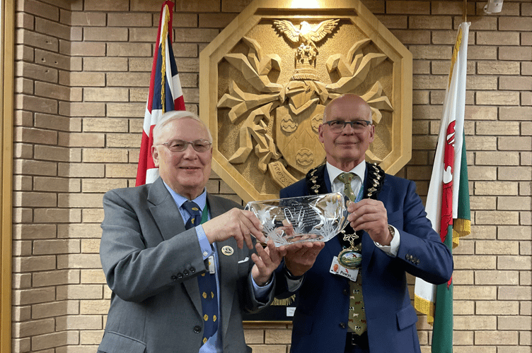In recognition of his service, Cllr Gareth Morgan was presented with a gift by outgoing Chair Cllr Jonathan Wilkinson on behalf of himself, fellow county councillors and council staff.