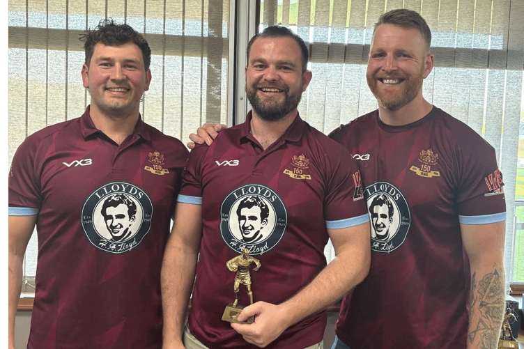 Left to right: coach Trystan Lloyd, captain Brynmor Jones and coach Rhys Jones