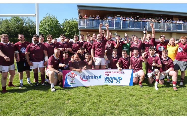 Lampeter celebrate their Division Two West title