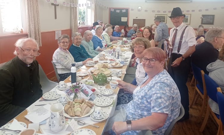 Bro Moelwyn Church group members and friends mark VE Day anniversary with 1940's themed tea