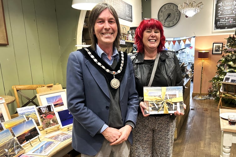 Mayor Jeremy Paige with Deputy Mayor Rwth Hughes at a community photography competition last year