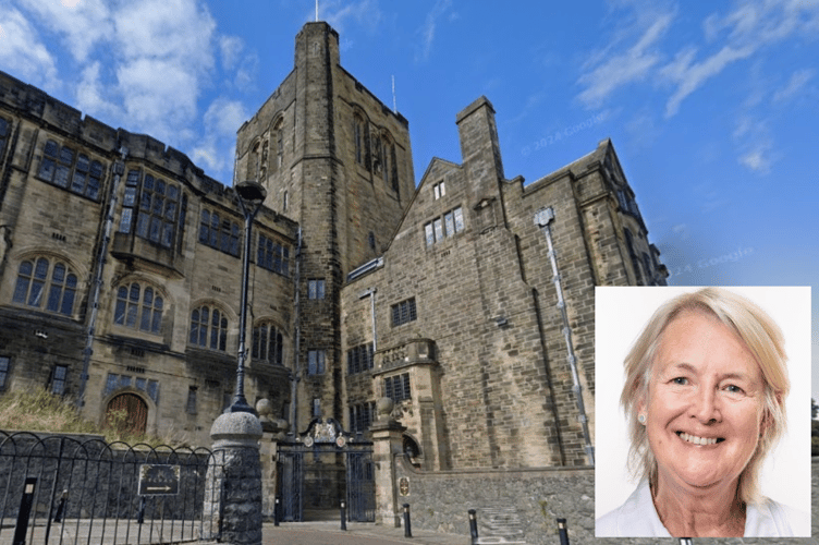 Bangor University (Google Map image, main) and Sian Gwenllian, MS for Arfon (Plaid Cymru image, inset)