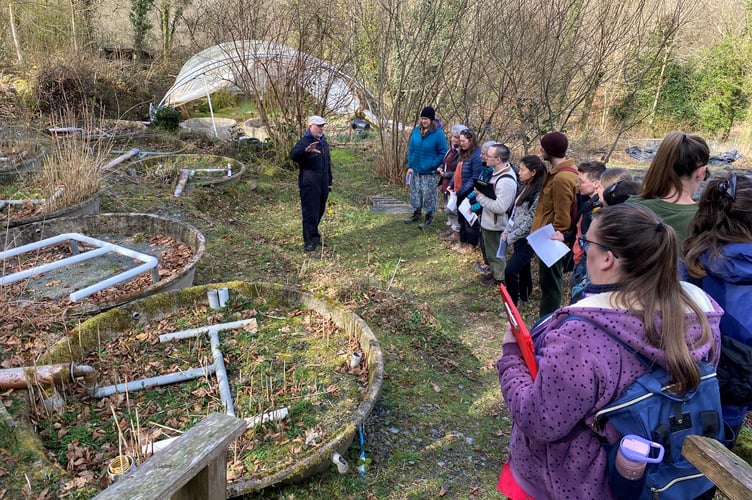 Students learning about vertical flow reedbed systems at CAT. Dr Fisher said: "Post-graduate students at CAT study issues around global water use and demand and carry out investigations on our site to examine applied and local solutions to water security. This includes examining how we capture and clean our own water onsite, reduce domestic water use through the use of low-flow and compost toilets, and manage green roofs for slowing the flow of water from our roofs."