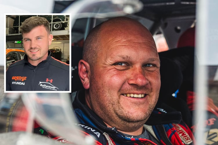 Dai Roberts  died in the crash at the Jim Clark Rally on Saturday morning. Inset, James Williams suffered serious injuries (Photos: James Williams Rallying)