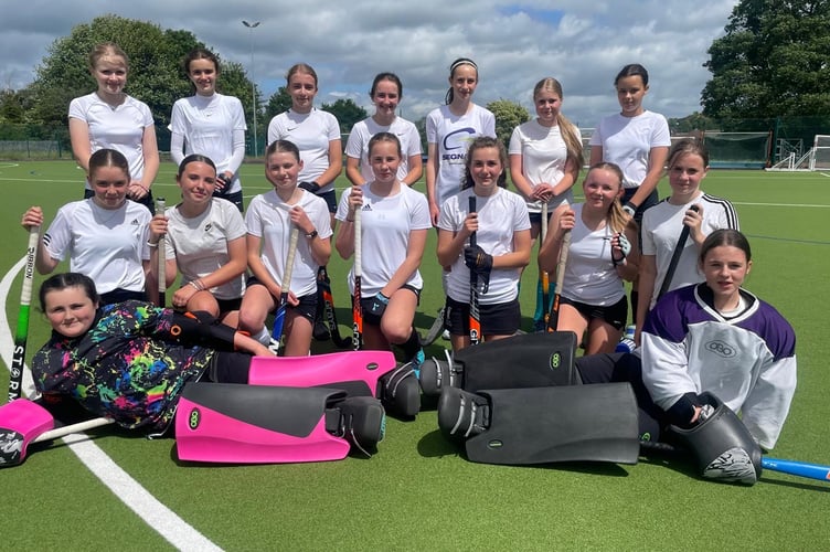 North Wales U13 Girls with players from Dysynni Nel Pughe (back, far left), Polly Richards middle, second from left) and Evie Hodges (middle, far right)