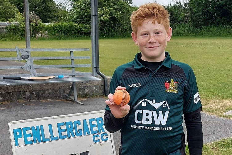 Young Aberystwyth bowler Ted Jones  ripped out the Pontarddulais top three,