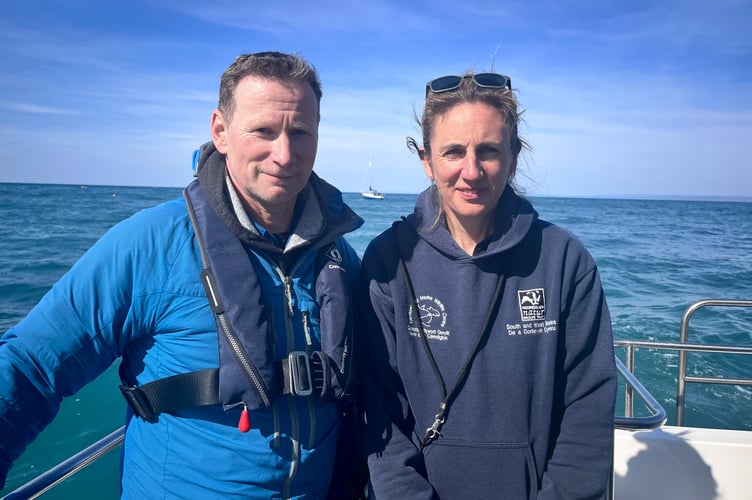 Dr David Wilcockson from Aberystwyth University and project leader Dr Sarah Perry from the Wildlife Trust for South and West Wales. 