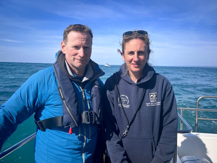 Dr David Wilcockson from Aberystwyth University and project leader Dr Sarah Perry from the Wildlife Trust for South and West Wales.