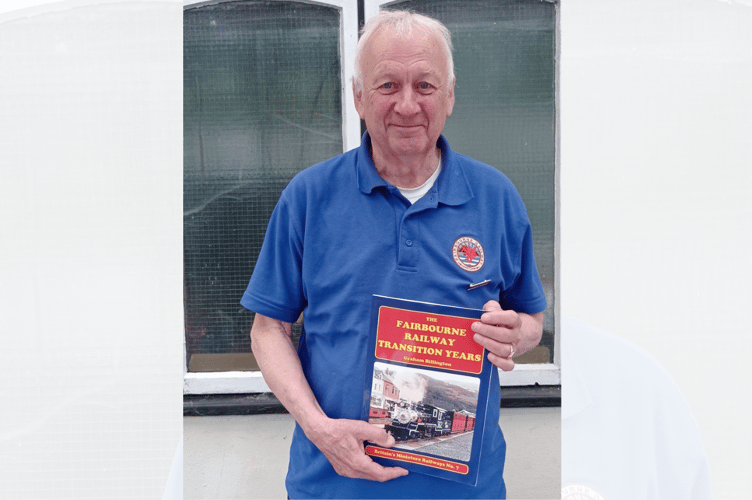 Author Graham Billington with his second volume, ‘The Fairbourne Railway Transition Years’
