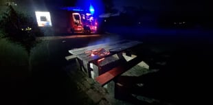 Bala fire: BBQ destroys picnic table