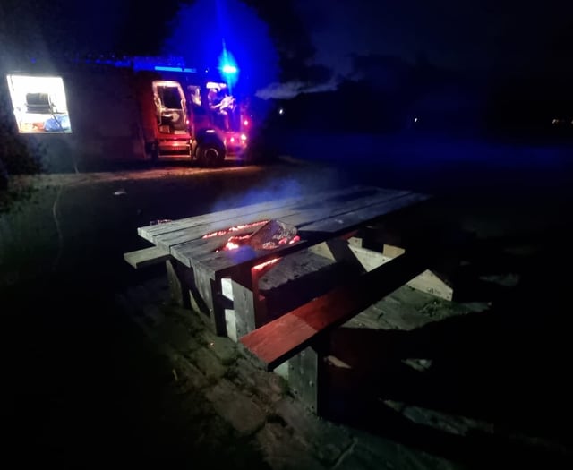 Bala fire: BBQ destroys picnic table