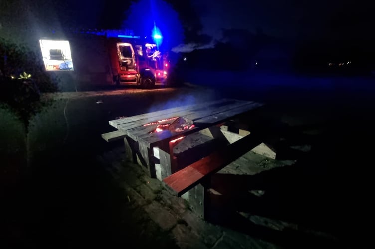 North Wales Fire and Rescue Service photograph of the damage