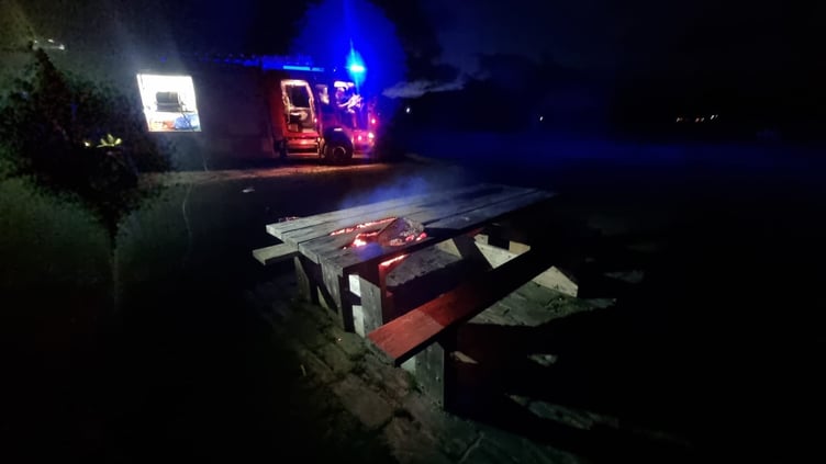North Wales Fire and Rescue Service photograph of the damage