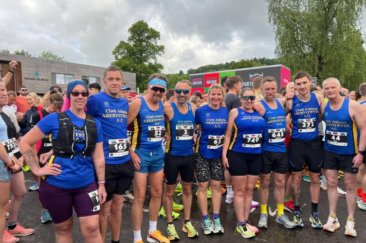 Runners from Aber AC at the Newtown 10k
