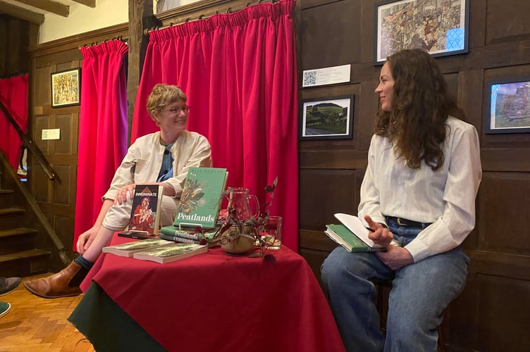 Alys Fowler (left) read from her latest book before answering questions from friend and fellow author, Naomi Pearce (right)