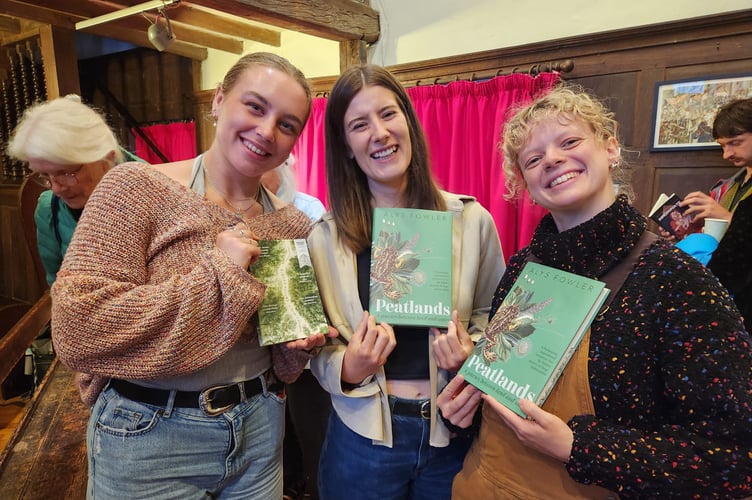 Happy customers at the launch with Fowler's books Peatlands and Hidden Nature