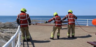 Aberystwyth firefighters take part in seafront training exercise